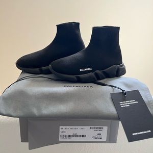 Balenciaga Kids Speed Sneaker All Black